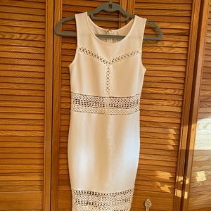 White knit crochet club dress. Perfect for the bride to be / bachelorette dress!